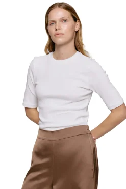Julie Josephine Marianne Rib Tee T-shirt Hvit