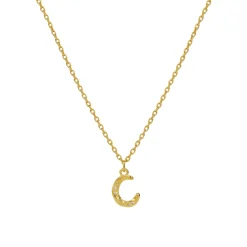 Maanesten C Alphabet Smykke Gull