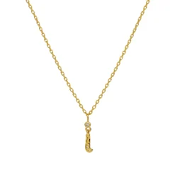 Maanesten I Alphabet Smykke Gull