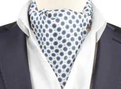 Manzini Montecristo Silk Ascot Slips Lyseblå