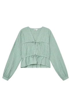 Once Untold Indiana String Blouse Skjorte Hvit Og Grønn