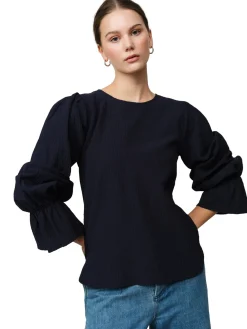 Once Untold Mercer Blouse Skjorte Marine