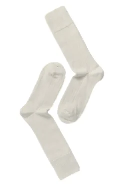 Panos Emporio 2PK Calle Premium Mercerized Wool Rib Sokker Off-White