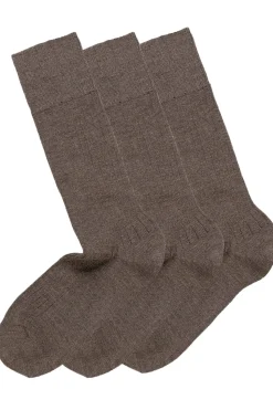 Panos Emporio 2PK Calle Premium Mercerized Wool Rib Sokker Brun