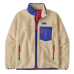 Patagonia M Classic Retro-X Jkt Jakke Beige Og Blå