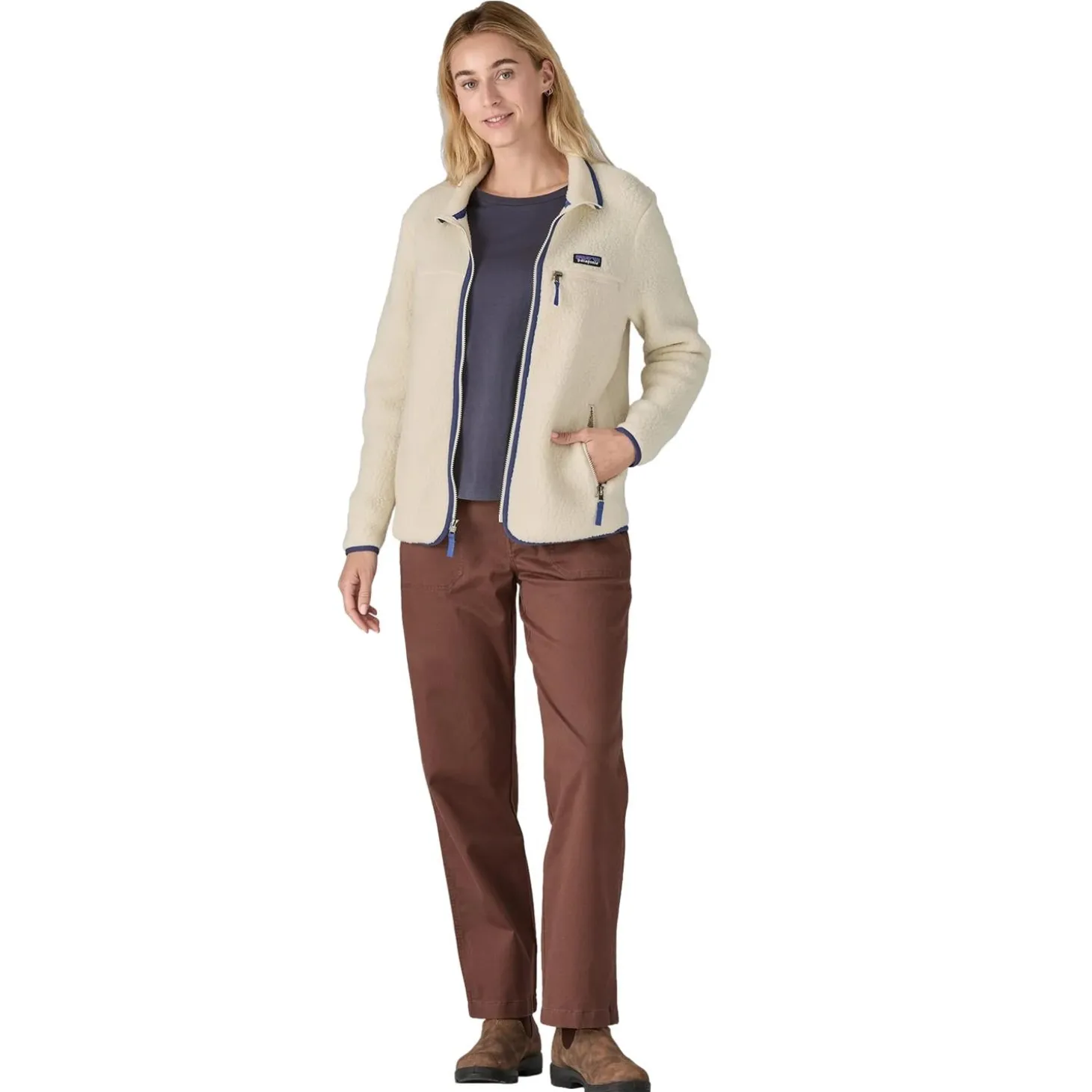 Patagonia W Retro Pile Jkt Natural Jakke Off-White