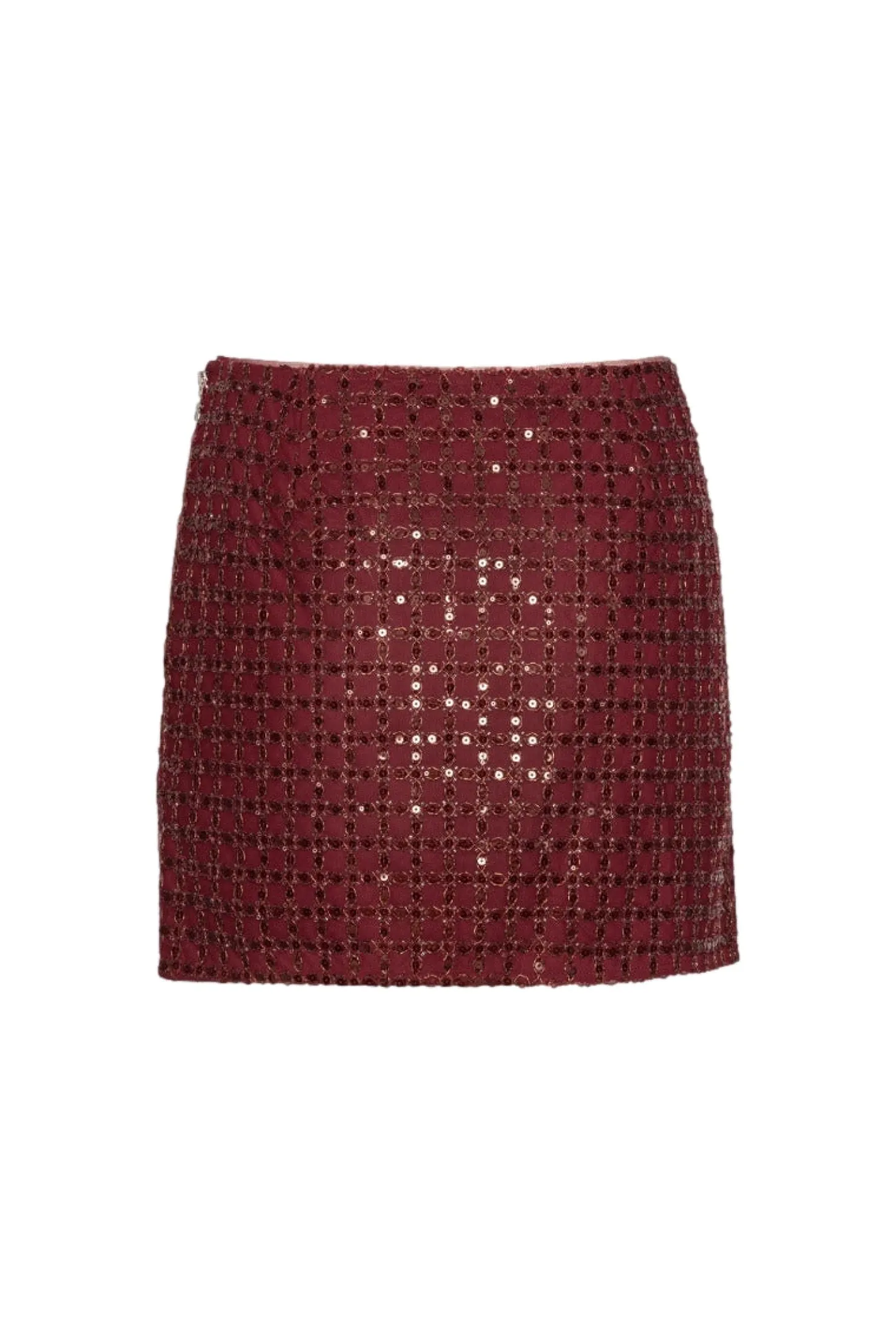 ROTATE Beaded Mini Skirt Skjørt Vinrød