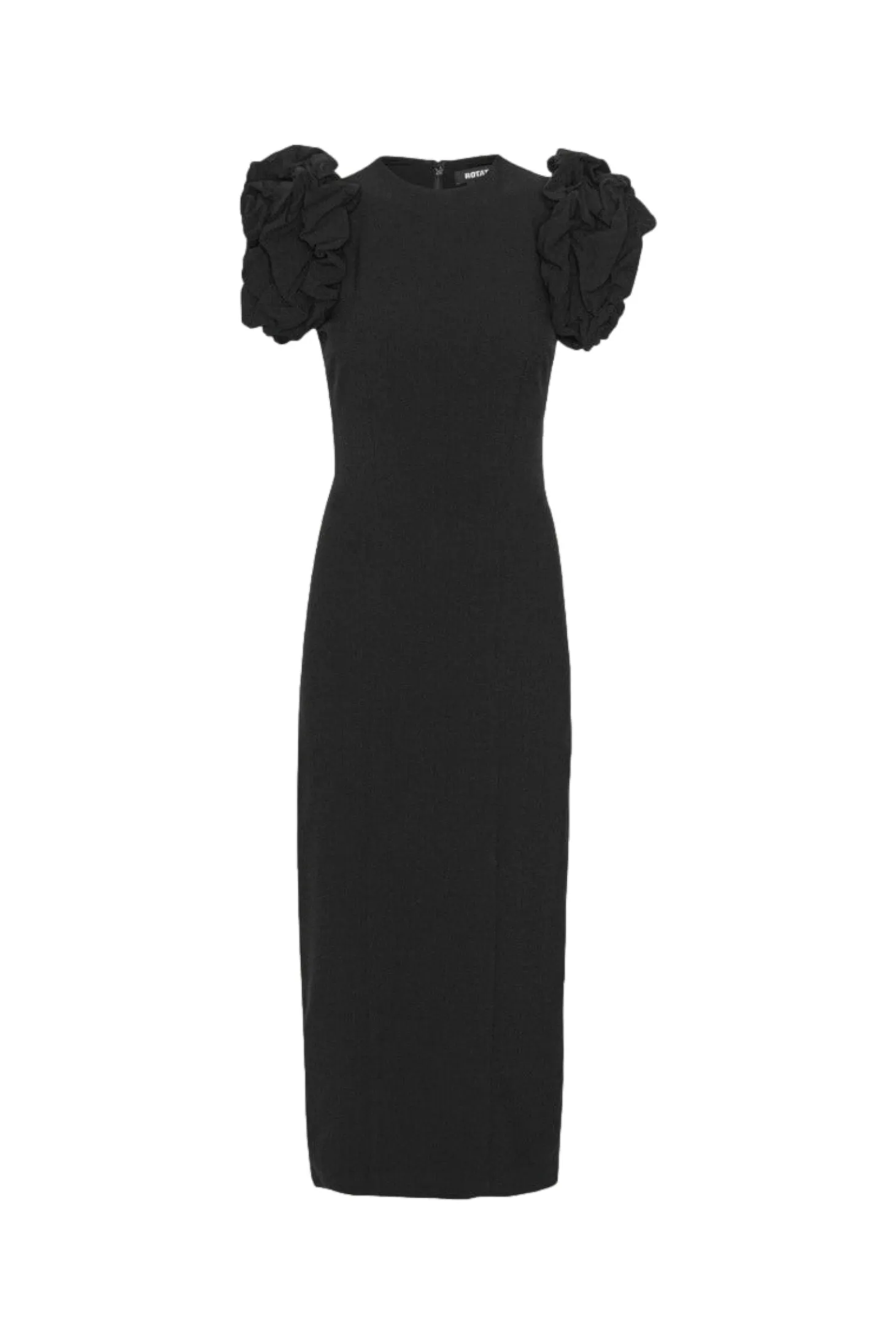 ROTATE Crepe Puffy Midi Dress Kjole Sort