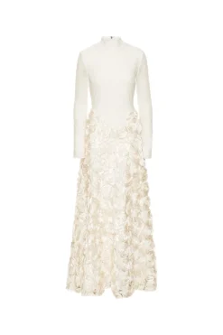 ROTATE Long Sleeve Maxi Dress Kjole Off-White