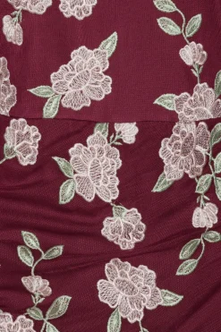 ROTATE Mesh Asymmetric Dress Kjole Vinrød