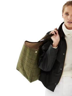 Rue de Verneuil Traversée XL Hunting Tweed Kaki Veske Grønn Mønster