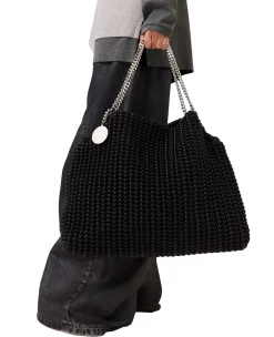 Stella McCartney Falabella Drawstring Bag Embroidery Veske Sort