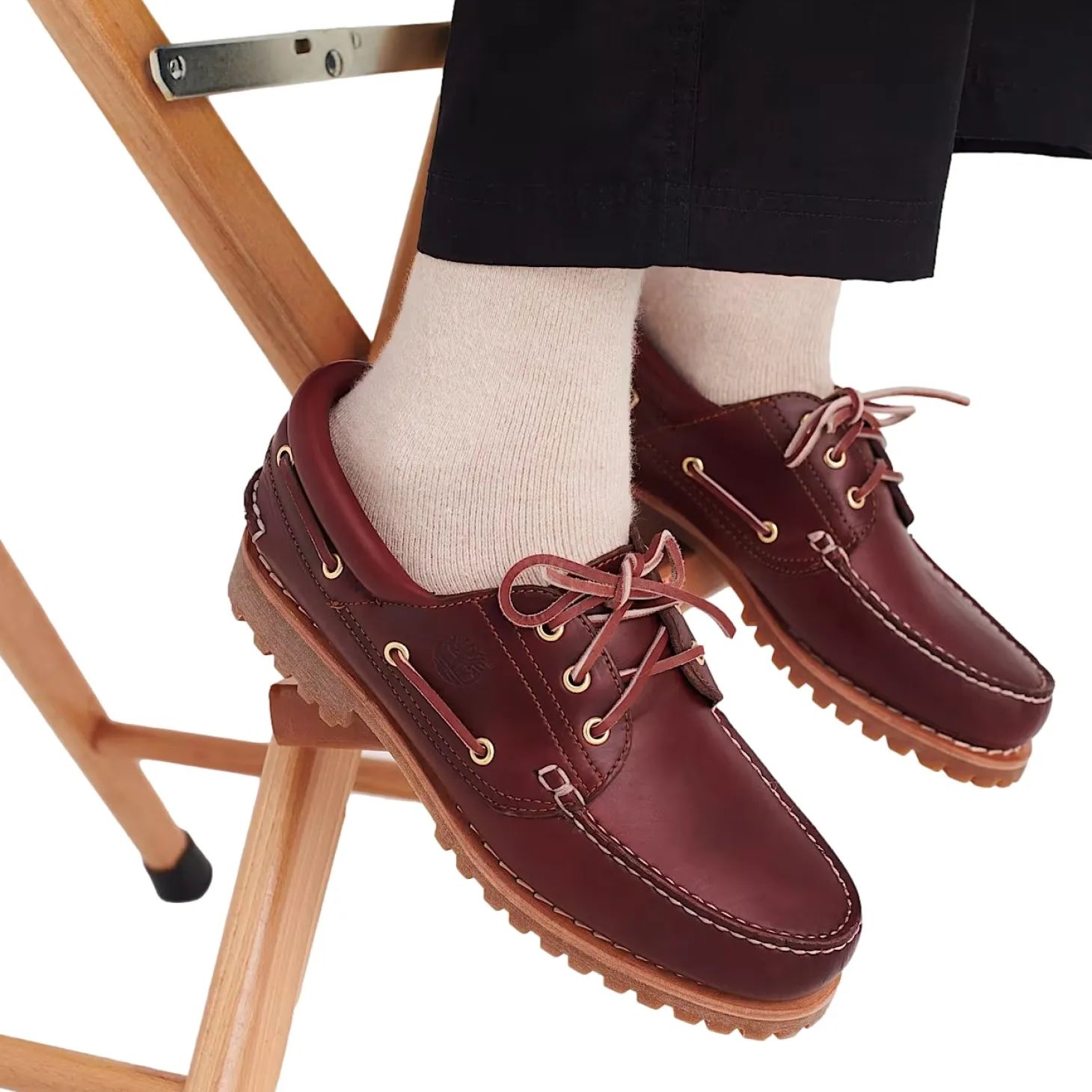 Timberland Authentic 3-Eye Lug Boat Shoe Burgundy Sko Burgunder