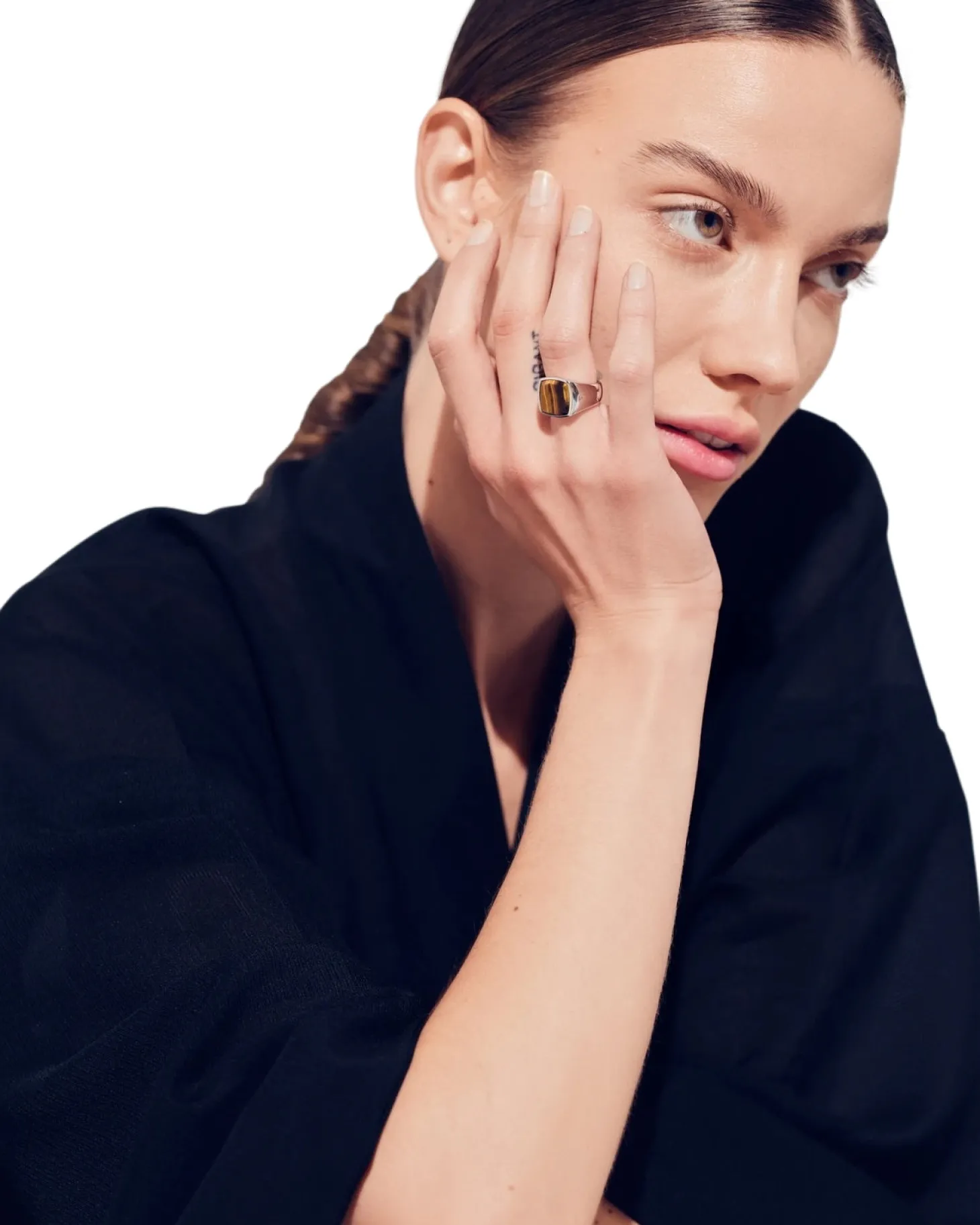 Tom Wood Cushion Tiger Eye Ring Sølv