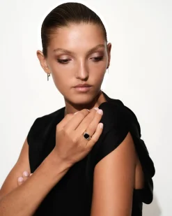 Tom Wood Kay Ring Polished Onyx Ring Sølv