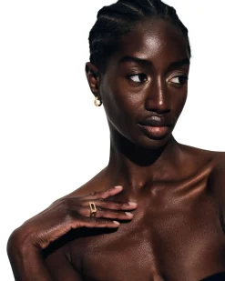 Tom Wood Nova Hoops Small Gold Øredobber Gull