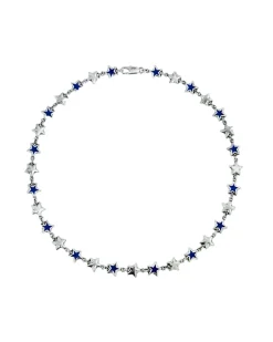 TwoJeys Blue Enameled Stars Necklace Smykke Sølv / Blå