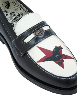 TwoJeys Wild Horse Penny Loafer Sko Hvit Og Sort