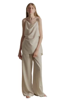 Viktoria Chan Esha Wide Leg Trousers Bukse Beige