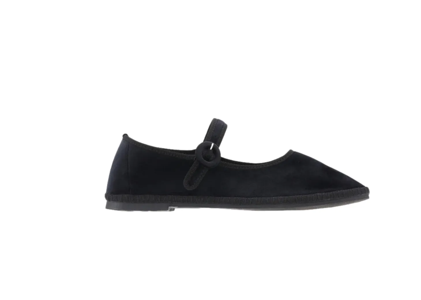 Yori Jomo Mary Jane Flats Velluto Sko Sort